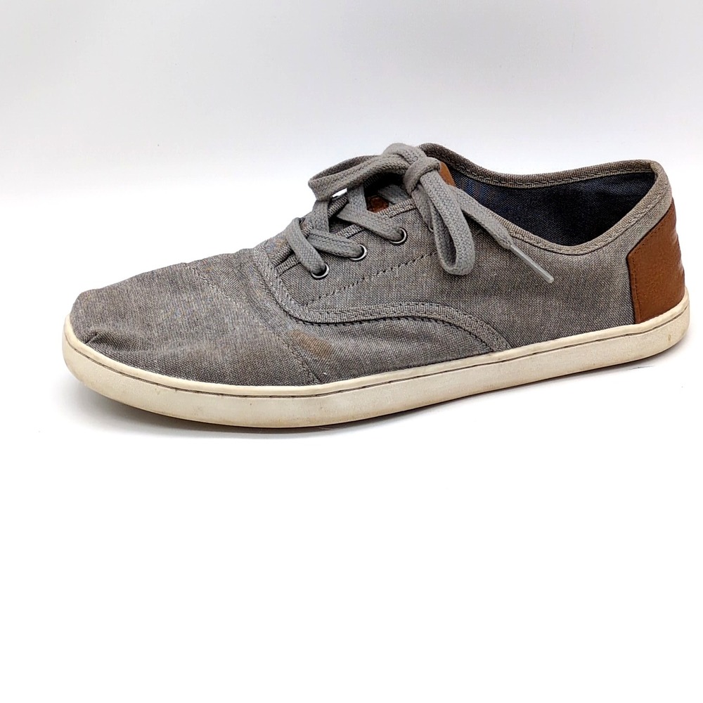 Toms Shoes Womens Gray 7.5 Walking Sneakers Lace Up Comfort Casual‎ 10011191